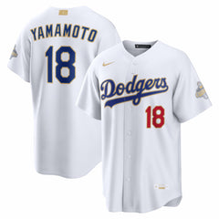 MLB Yoshinobu Yamamoto Los Angeles Dodgers Nike 2026 Gold Collection Stadium Jersey