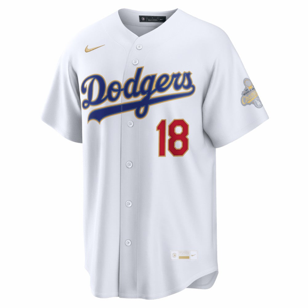 MLB Yoshinobu Yamamoto Los Angeles Dodgers Nike 2026 Gold Collection Stadium Jersey