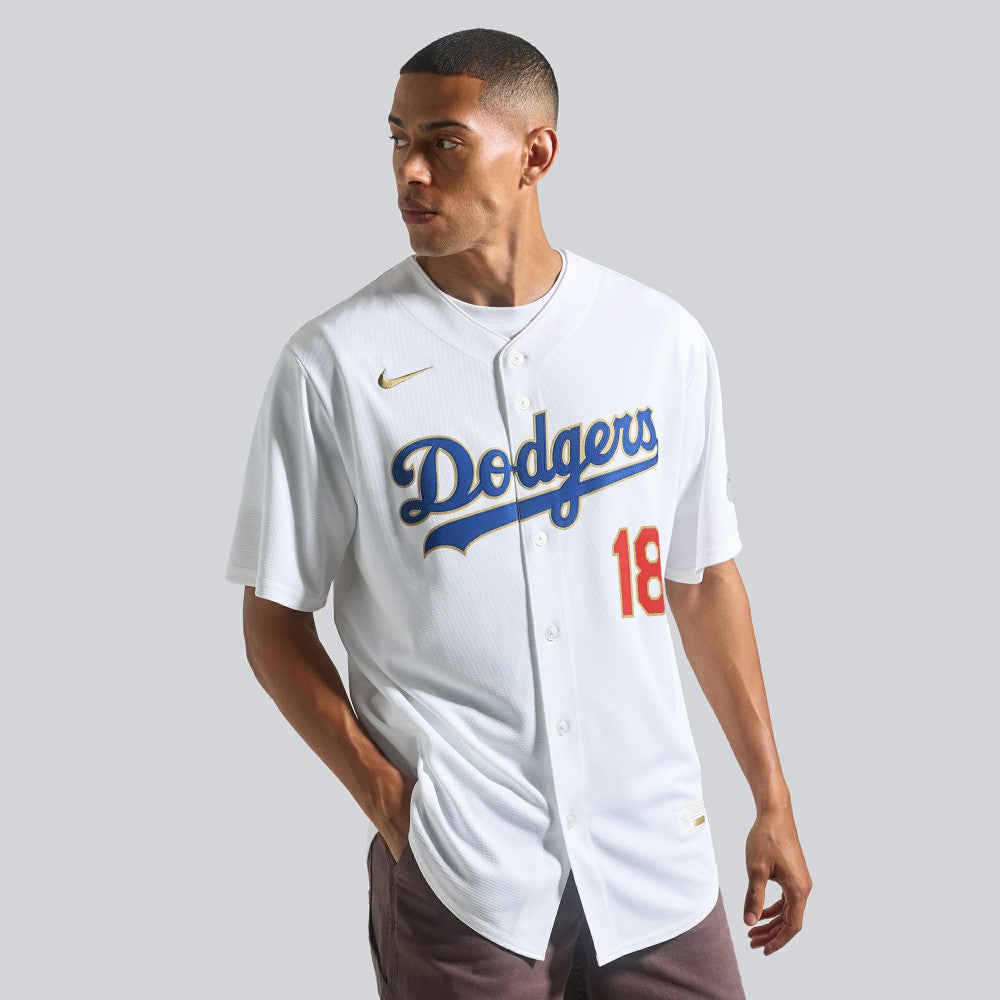MLB Yoshinobu Yamamoto Los Angeles Dodgers Nike 2026 Gold Collection Stadium Jersey
