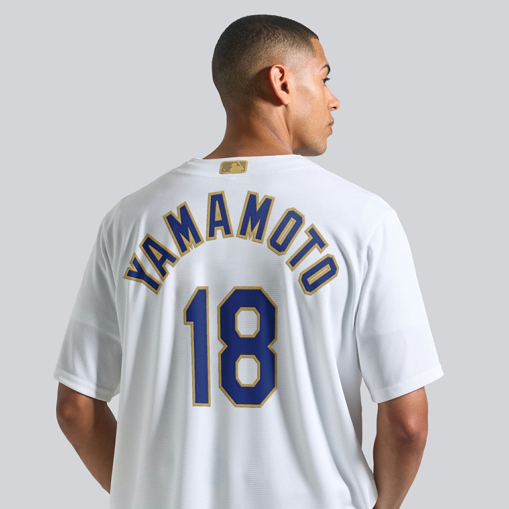 MLB Yoshinobu Yamamoto Los Angeles Dodgers Nike 2026 Gold Collection Stadium Jersey