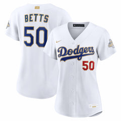 MLB Mookie Betts Los Angeles Dodgers Nike Women's 2026 Gold Collection Stadium Jersey