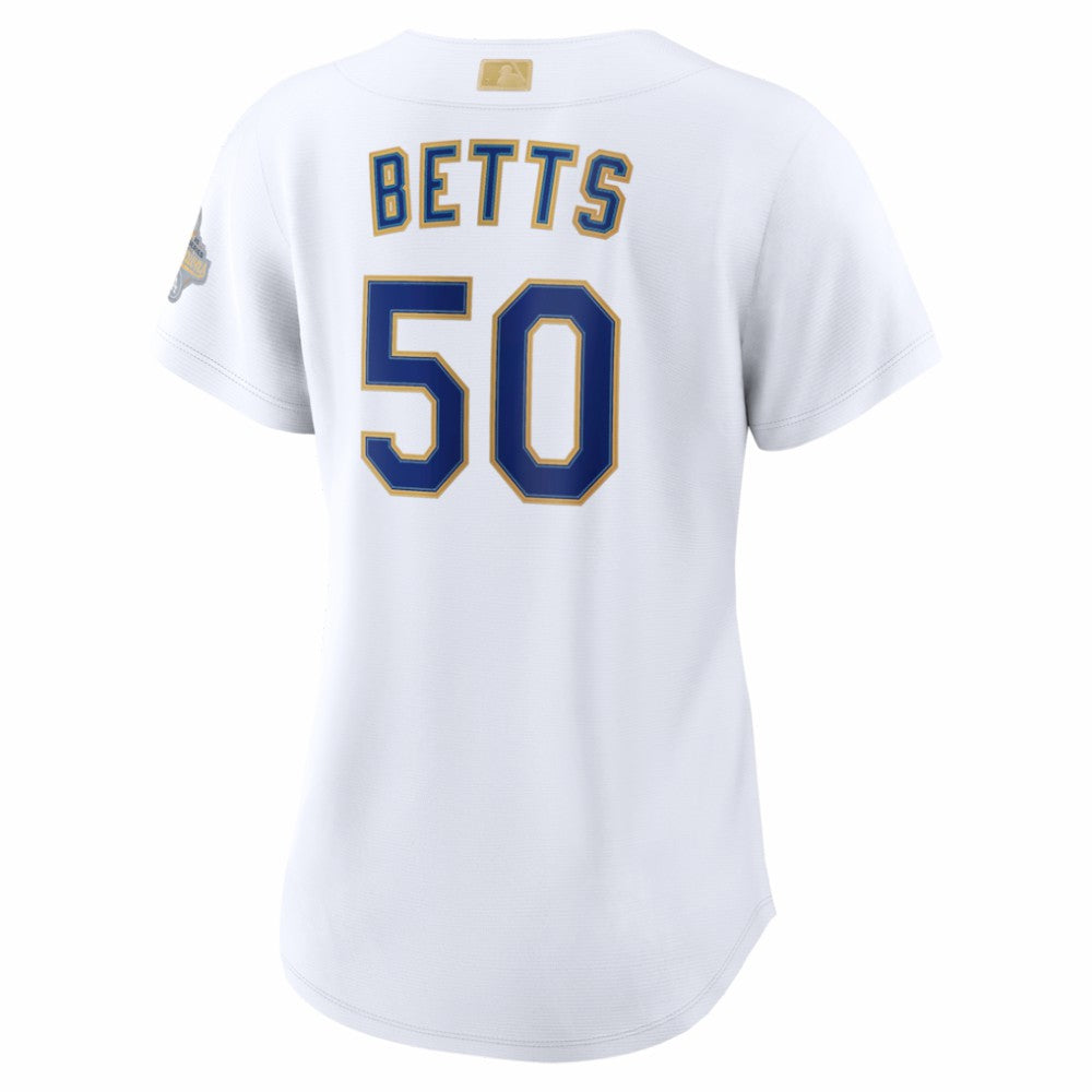 MLB Mookie Betts Los Angeles Dodgers Nike Women's 2026 Gold Collection Stadium Jersey