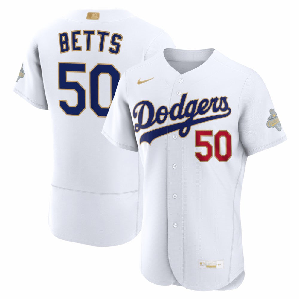 MLB Mookie Betts Los Angeles Dodgers Nike 2026 Gold Collection Authentic Jersey