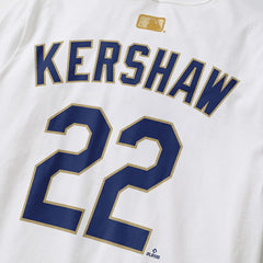 MLB Clayton Kershaw Los Angeles Dodgers Nike 2026 Gold Collection Player Name & Number T-Shirt