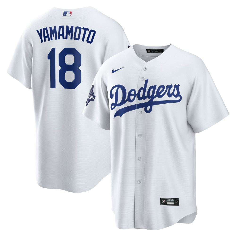 MLB Yoshinobu Yamamoto Los Angeles Dodgers Nike 2025 World Series Champions Home Replica Jersey