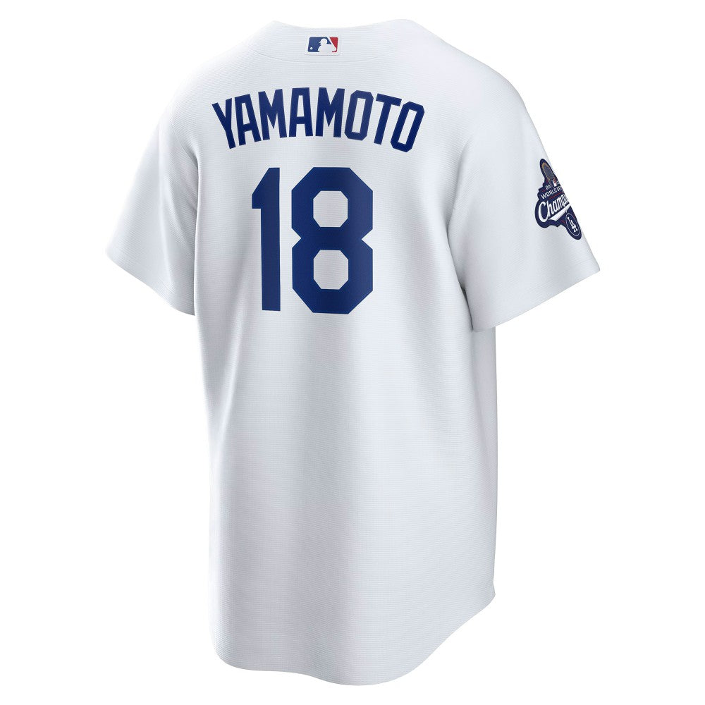 MLB Yoshinobu Yamamoto Los Angeles Dodgers Nike 2025 World Series Champions Home Replica Jersey
