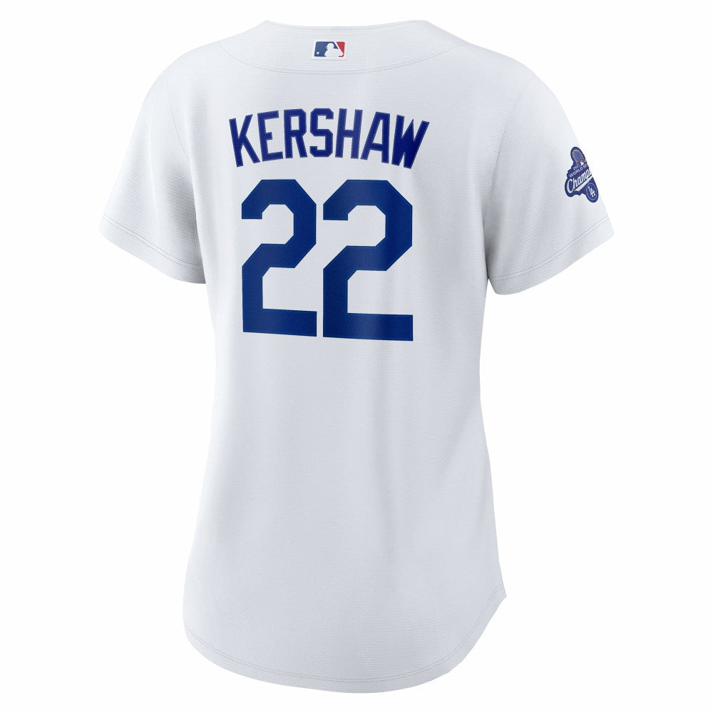 MLB Clayton Kershaw Los Angeles Dodgers Nike Women's Home 2025 World Series Champions Replica Jersey