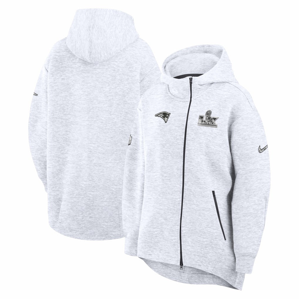 Women's Super Bowl LX Opening Night Tech Fleece Full-Zip Hoodie - New England Patriots