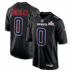 Christian Gonzalez  Super Bowl LX Patch Carbon Fashion Game Jersey - New England Patriots