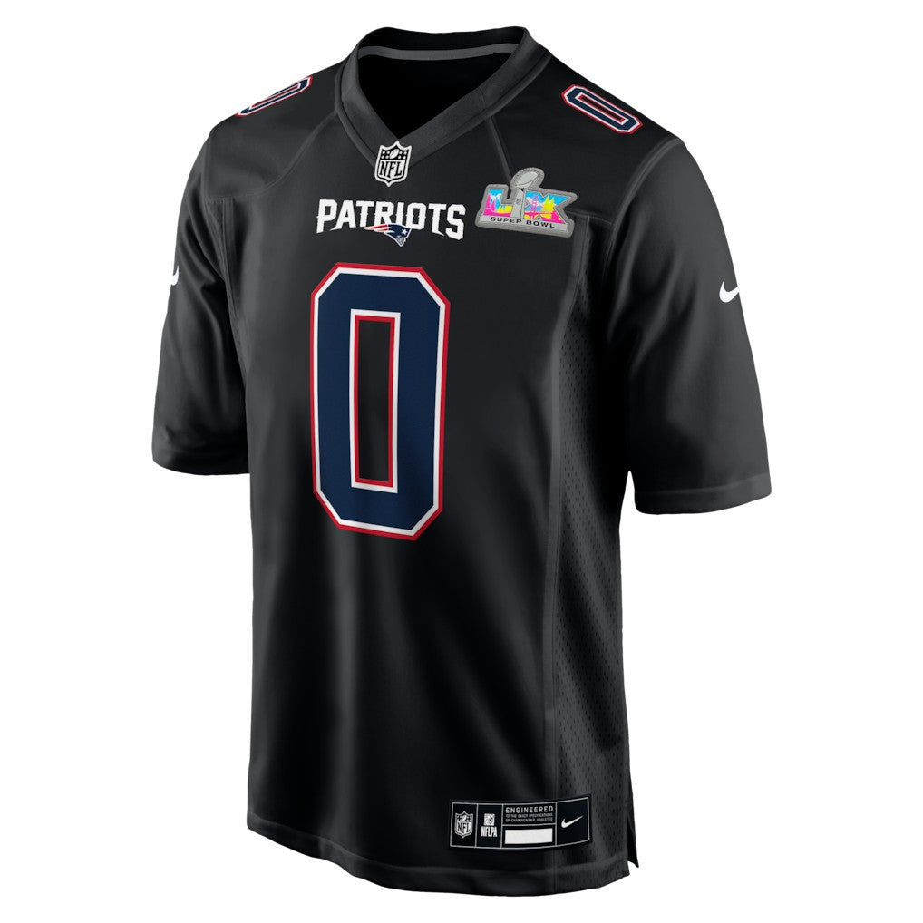 Christian Gonzalez  Super Bowl LX Patch Carbon Fashion Game Jersey - New England Patriots