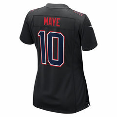 Drake Maye  Women's Super Bowl LX Patch Carbon Fashion Game Jersey - New England Patriots