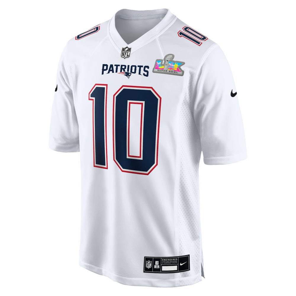 Drake Maye  Super Bowl LX Patch Tundra Fashion Game Jersey - New England Patriots