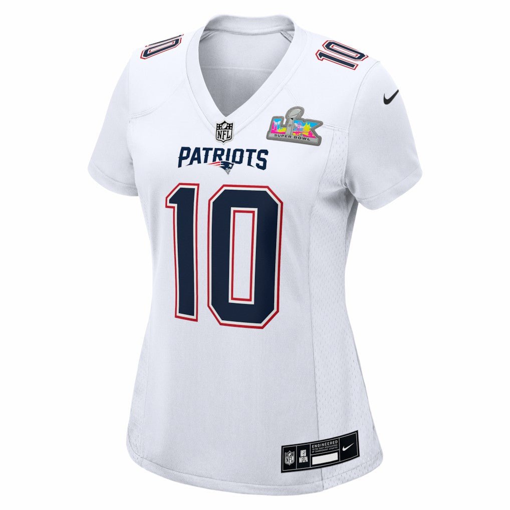 Drake Maye  Women's Super Bowl LX Patch Tundra Fashion Game Jersey - New England Patriots