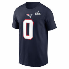 Christian Gonzalez  Super Bowl LX Patch Name & Number T-Shirt - New England Patriots