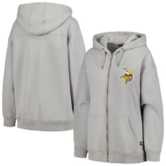 The Wild Collective Women's Faux Fur Lined Tri-Blend Full-Zip Hoodie - Minnesota Vikings