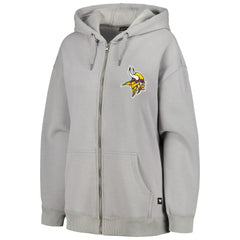 The Wild Collective Women's Faux Fur Lined Tri-Blend Full-Zip Hoodie - Minnesota Vikings