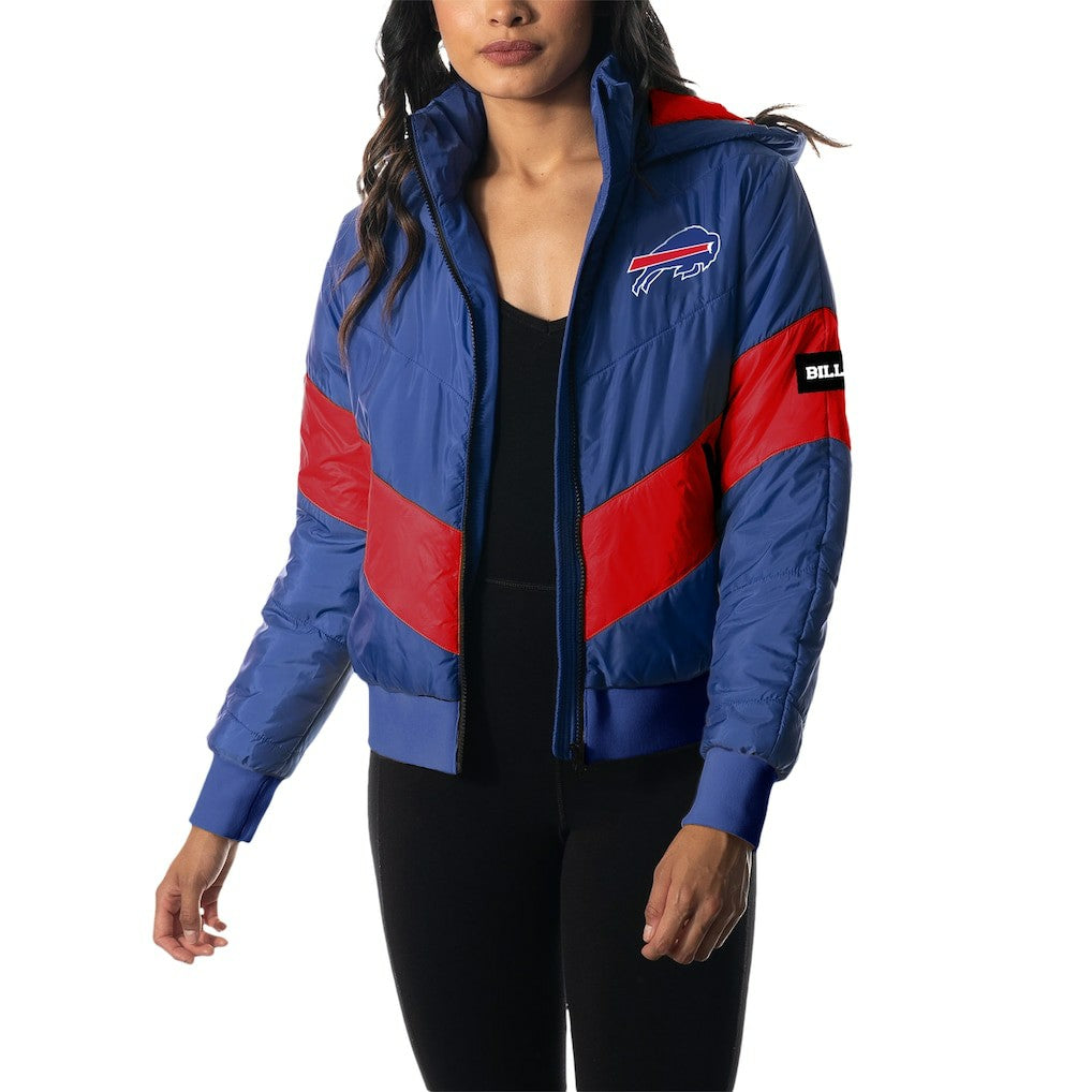 The Wild Collective Women's Puffer Full-Zip Hoodie - Buffalo Bills