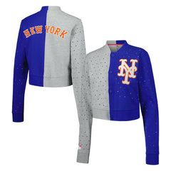 MLB New York Mets Terez Women's Cropped Button-Up Cardigan
