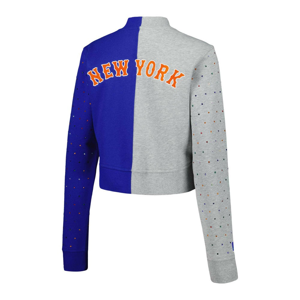 MLB New York Mets Terez Women's Cropped Button-Up Cardigan