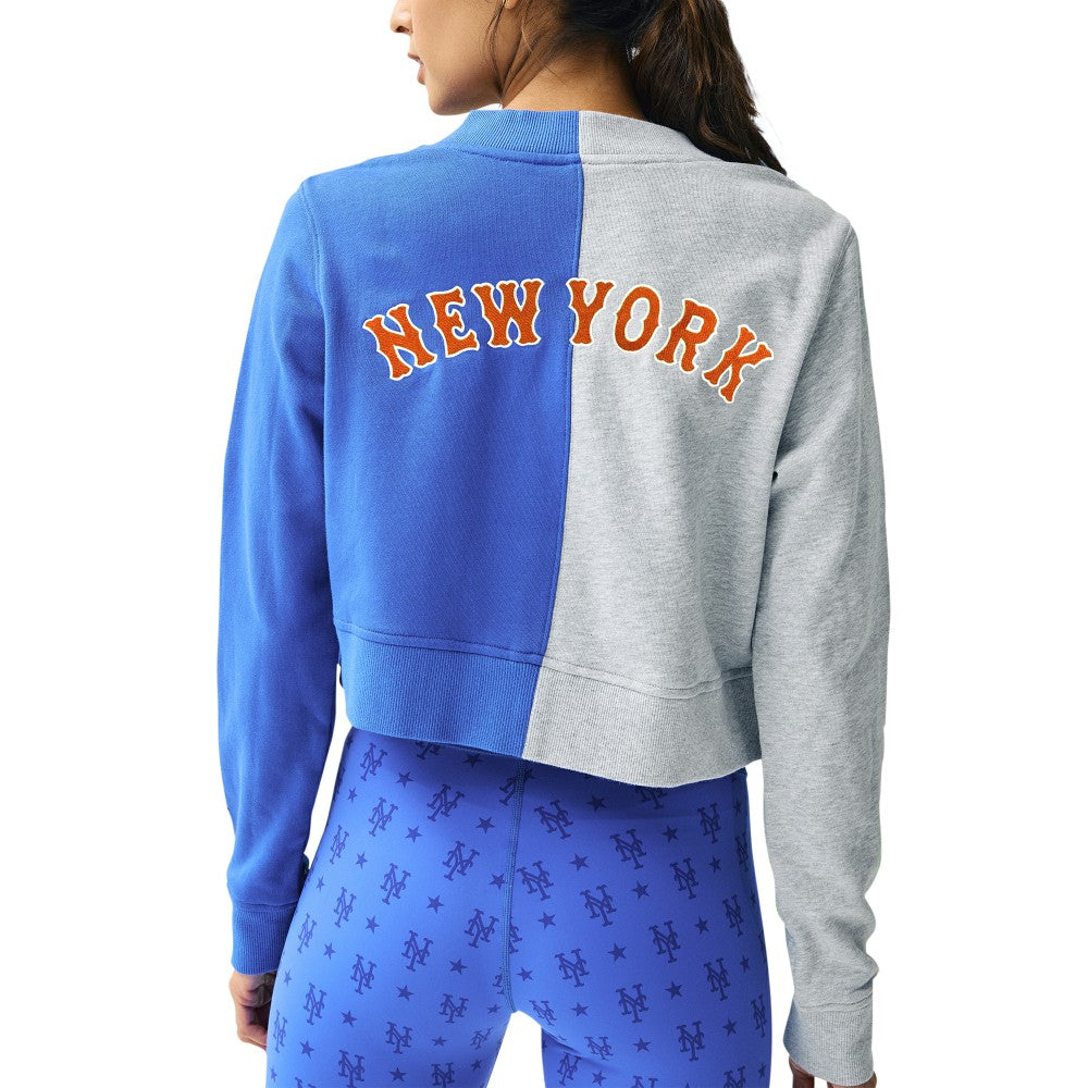 MLB New York Mets Terez Women's Cropped Button-Up Cardigan