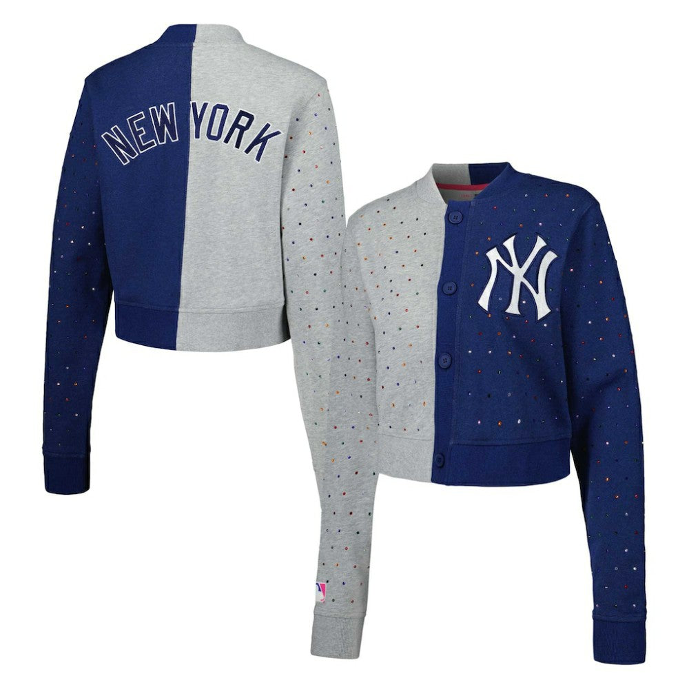 MLB New York Yankees Terez Women's Cropped Button-Up Cardigan