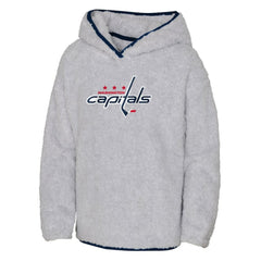 NHL Heather Gray Washington Capitals Girls Youth Ultimate Teddy Fleece Pullover Hoodie