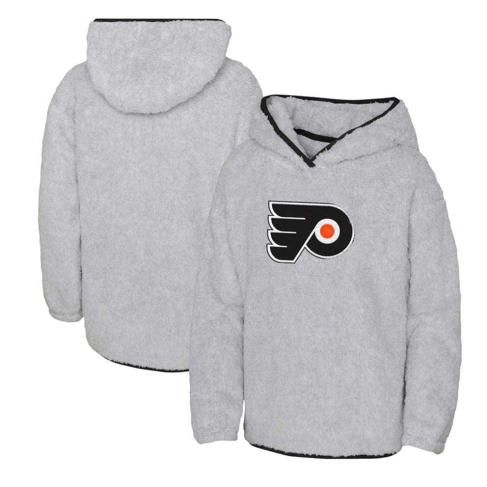 NHL Heather Gray Philadelphia Flyers Girls Youth Ultimate Teddy Fleece Pullover Hoodie