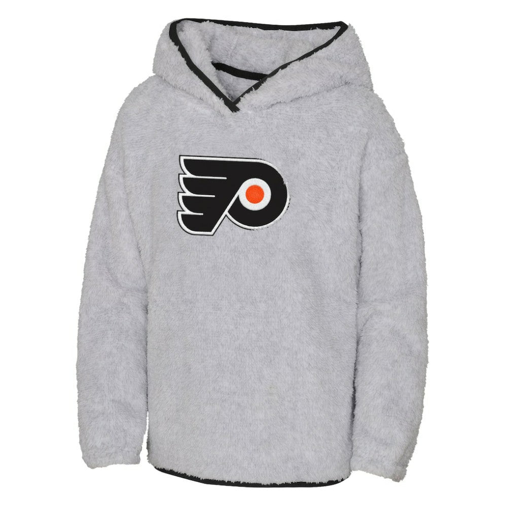 NHL Heather Gray Philadelphia Flyers Girls Youth Ultimate Teddy Fleece Pullover Hoodie