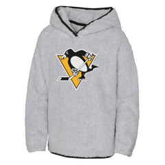 NHL Heather Gray Pittsburgh Penguins Girls Youth Ultimate Teddy Fleece Pullover Hoodie
