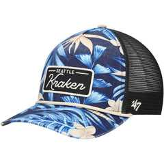 NHL Navy Seattle Kraken '47 Tropicalia Allover Print Trucker Adjustable Hat
