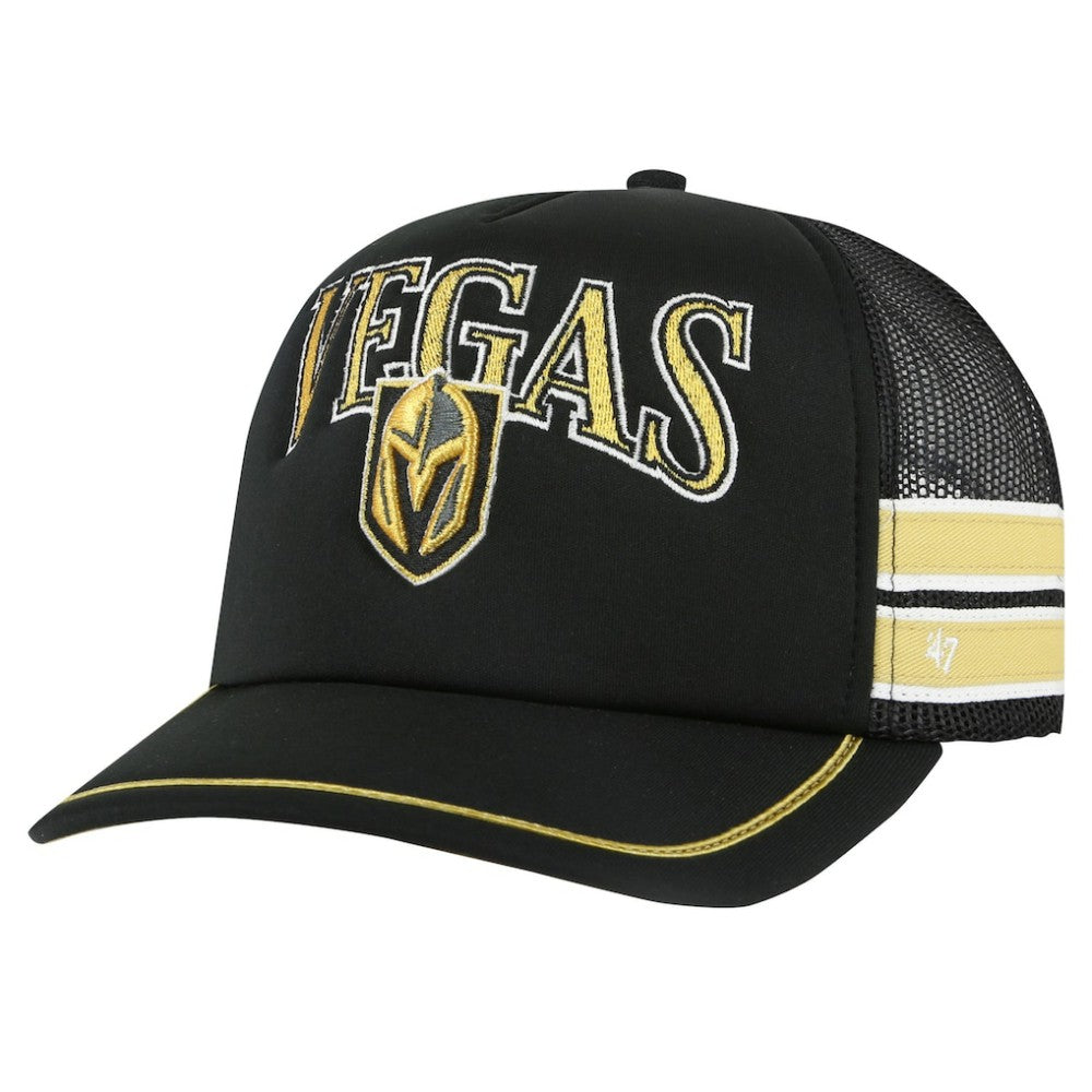 NHL Black Vegas Golden Knights '47 Sideband Stripes Trucker Snapback Hat