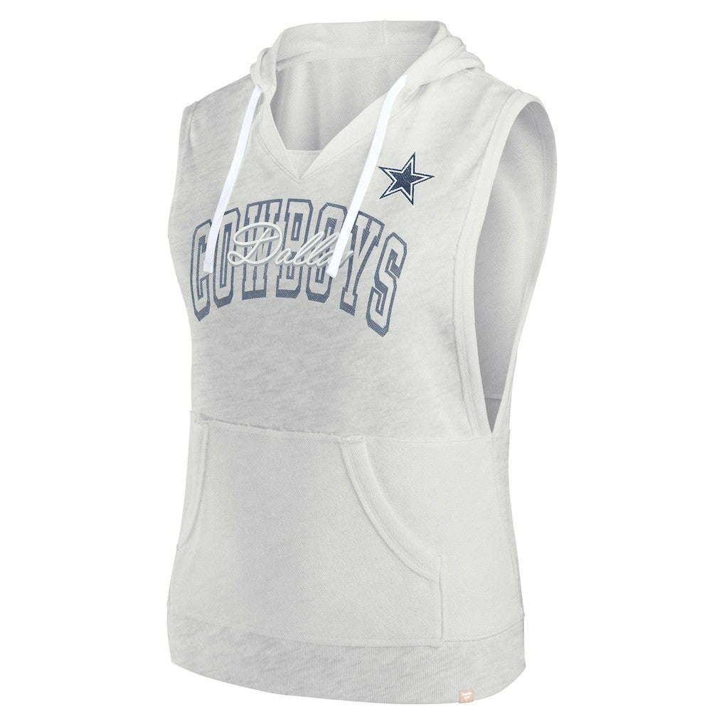 Women's Lounge Script Sleeveless V-Neck Pullover Hoodie - Dallas Cowboys