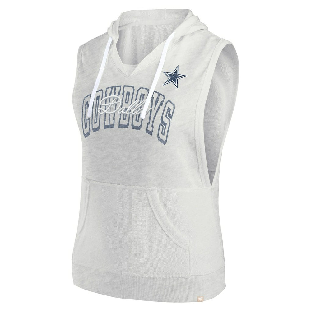 Women's Lounge Script Sleeveless V-Neck Pullover Hoodie - Dallas Cowboys