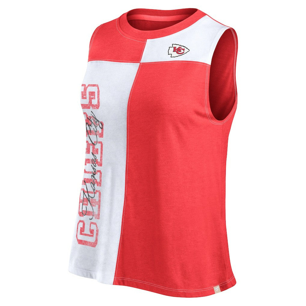 Women's Script Color Block Tank Top - Kansas City Chiefs