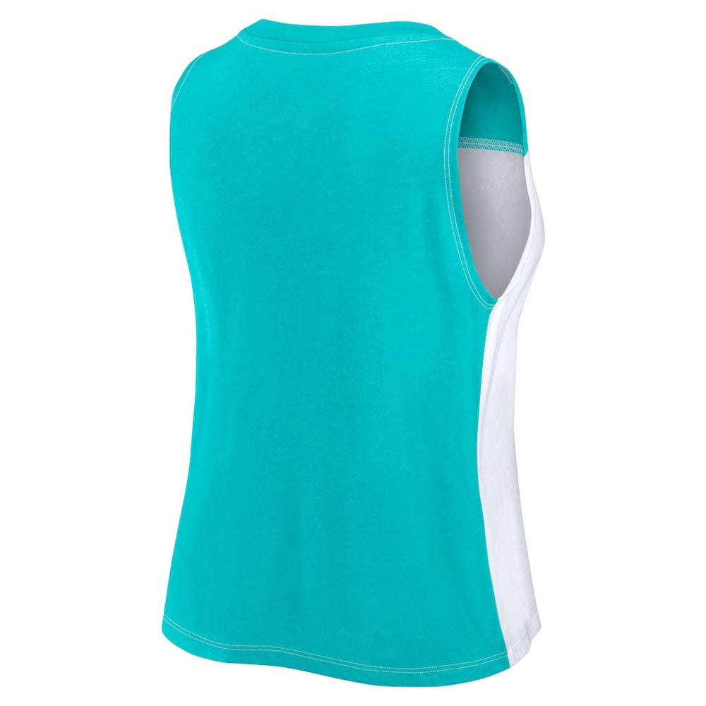 Women's Script Color Block Tank Top - Miami Dolphins