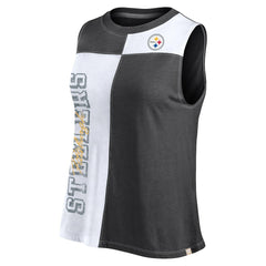 Women's Script Color Block Tank Top - Pittsburgh Steelers