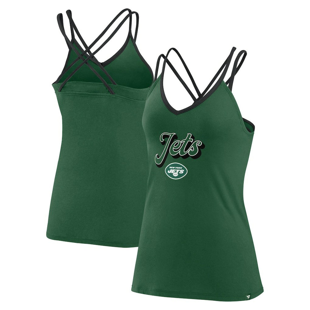 Women's Go For It Strappy Crossback Tank Top - New York Jets