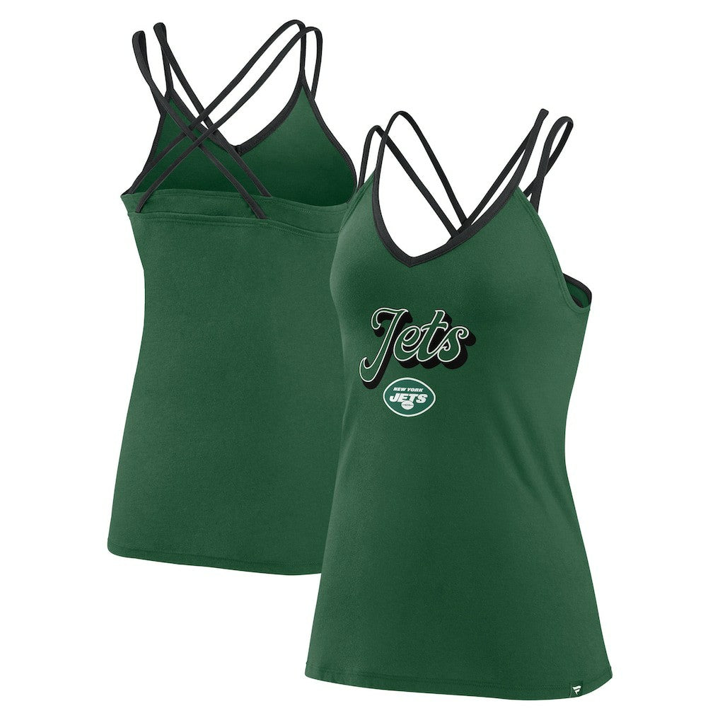 Women's Go For It Strappy Crossback Tank Top - New York Jets