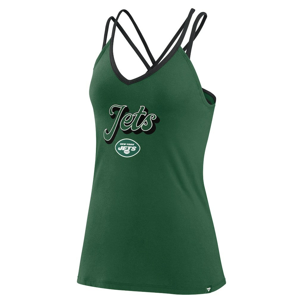 Women's Go For It Strappy Crossback Tank Top - New York Jets