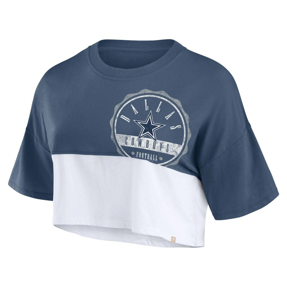Women's Boxy Color Split Cropped T-Shirt - Dallas Cowboys