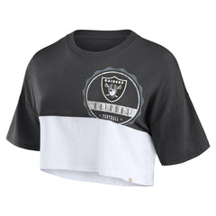 Women's Boxy Color Split Cropped T-Shirt - Las Vegas Raiders