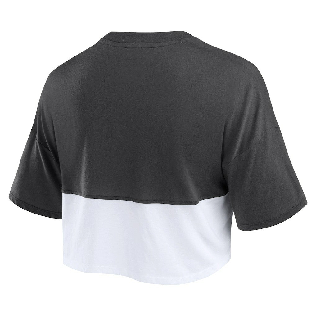 Women's Boxy Color Split Cropped T-Shirt - Las Vegas Raiders