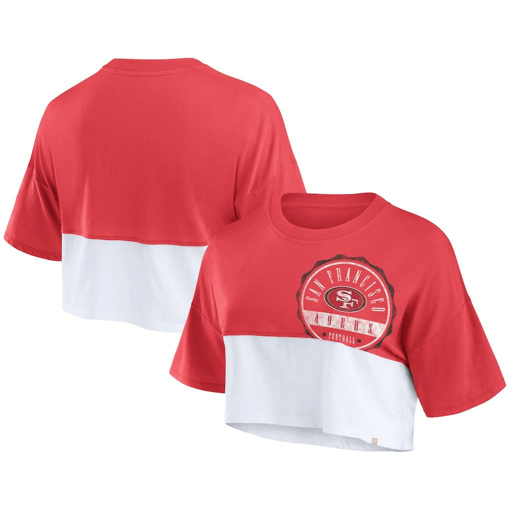 Women's Boxy Color Split Cropped T-Shirt - San Francisco 49ers