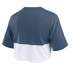 Women's Boxy Color Split Cropped T-Shirt - Seattle Seahawks