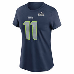 Jaxon Smith-Njigba  Women's Super Bowl LX Patch Name & Number T-Shirt - Seattle Seahawks