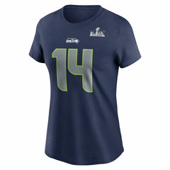 Sam Darnold  Women's Super Bowl LX Patch Name & Number T-Shirt - Seattle Seahawks
