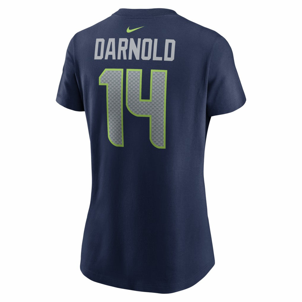 Sam Darnold  Women's Super Bowl LX Patch Name & Number T-Shirt - Seattle Seahawks