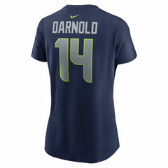 Sam Darnold  Women's Super Bowl LX Patch Name & Number T-Shirt - Seattle Seahawks