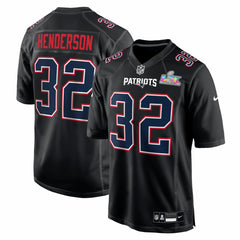 TreVeyon Henderson  Super Bowl LX Patch Carbon Fashion Game Jersey - New England Patriots
