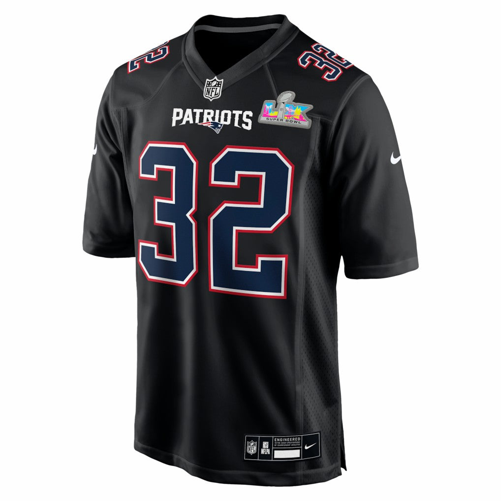 TreVeyon Henderson  Super Bowl LX Patch Carbon Fashion Game Jersey - New England Patriots